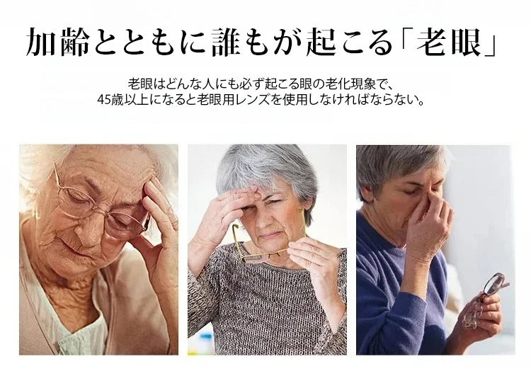 近視・遠視・乱視対応の多機能老眼鏡デザイン