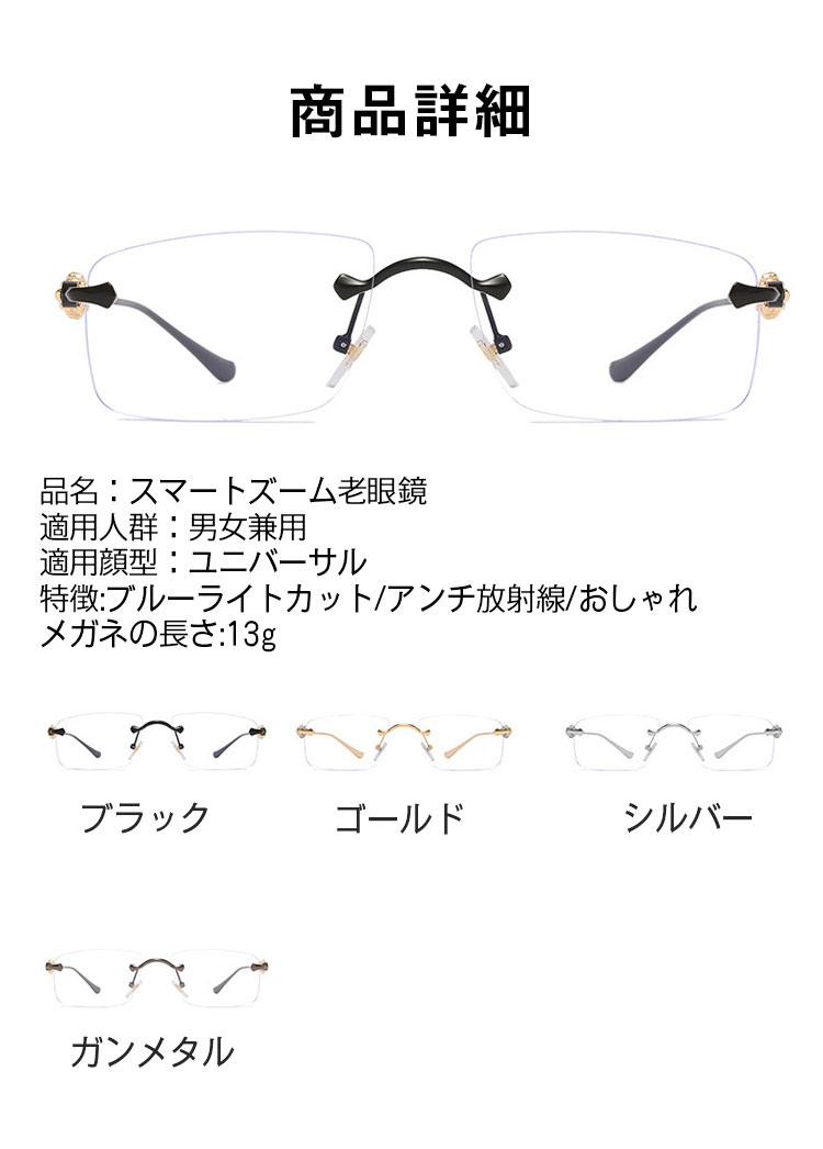 ブルーライトカット機能付き老眼鏡