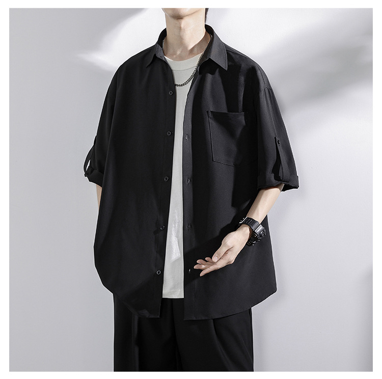 柔らかい素材のアイスドレープシャツ詳細