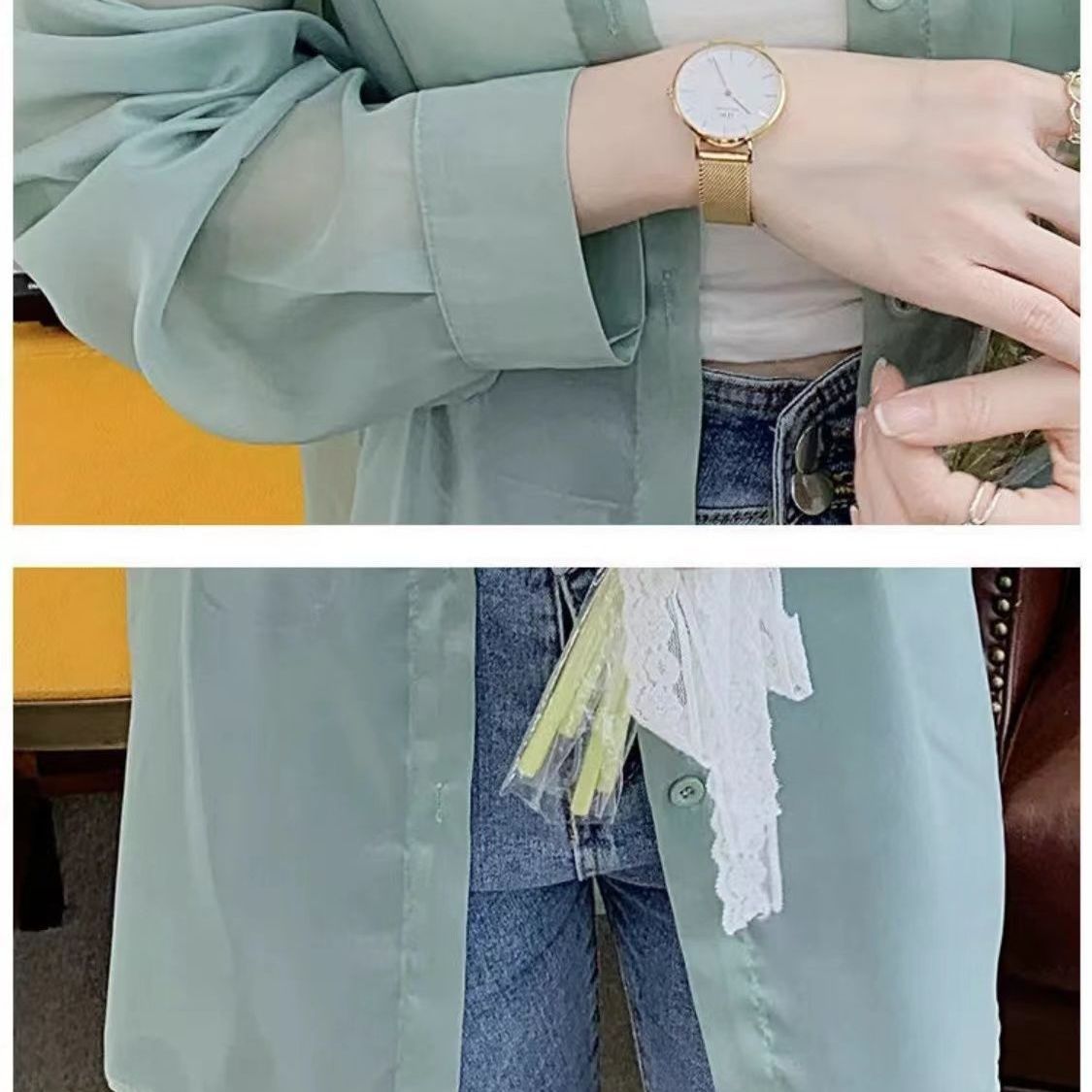 カジュアル日焼け止めシャツの着用イメージ