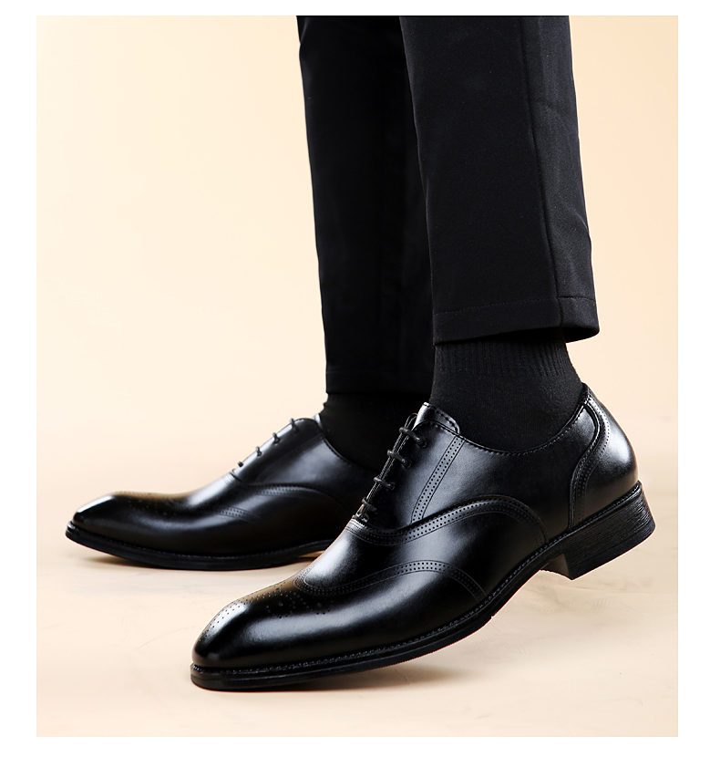 メンズ用スクエアトゥ本革シューズ