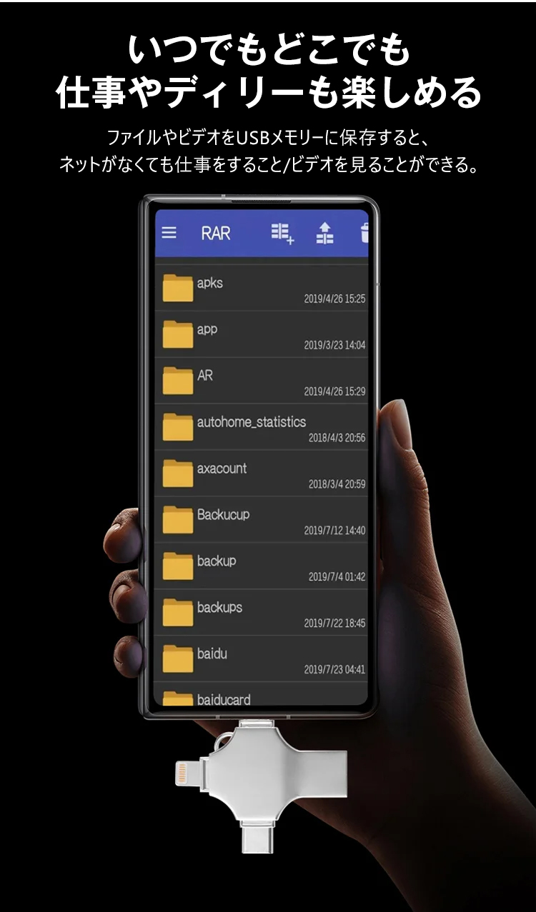 高速データ転送対応USBメモリー使用シーン