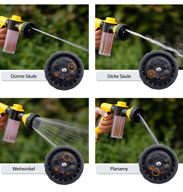 Praktische Autowaschwasserpistole mit verschiedenen Sprühmodi