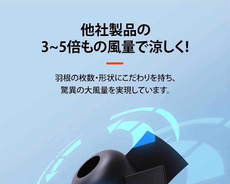 腰に装着するポータブル扇風機の使用イメージ