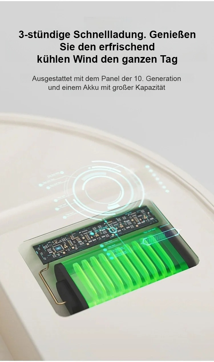 Faltbarer Ventilator in moderner Wohnumgebung