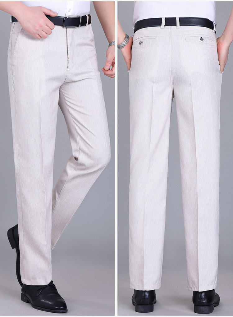 リネン混ストレートスラックスのバックポケット