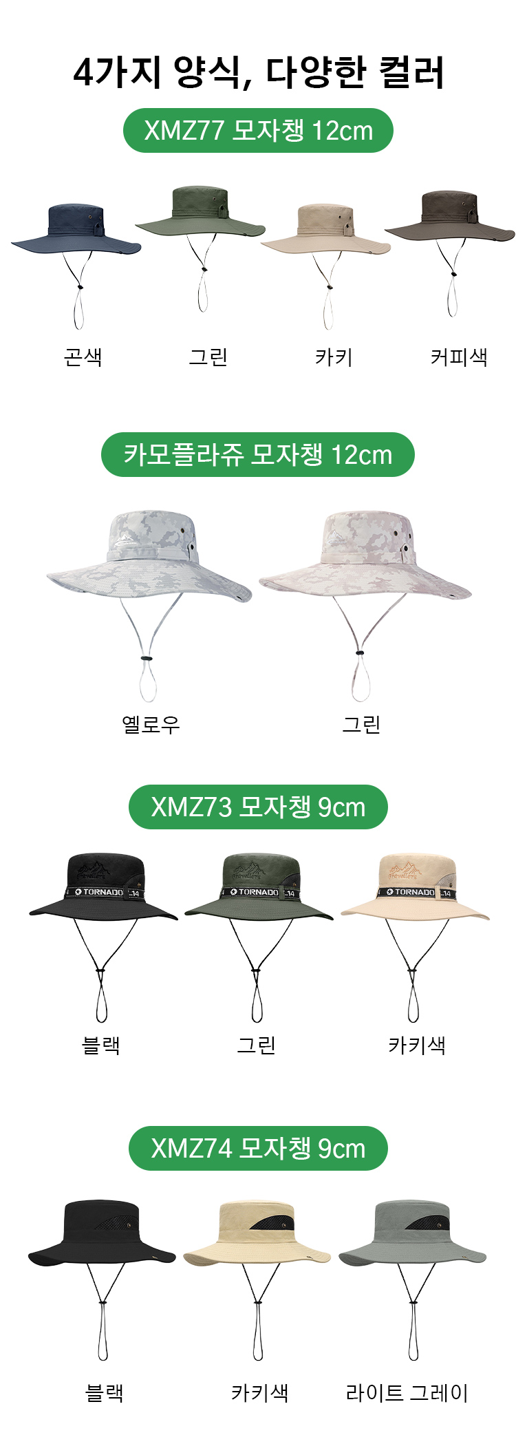 야외에서 착용한 다기능 차양모