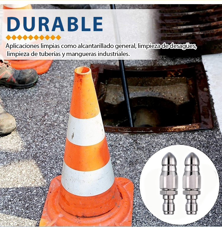 Proceso de limpieza de tuberías con alta presión