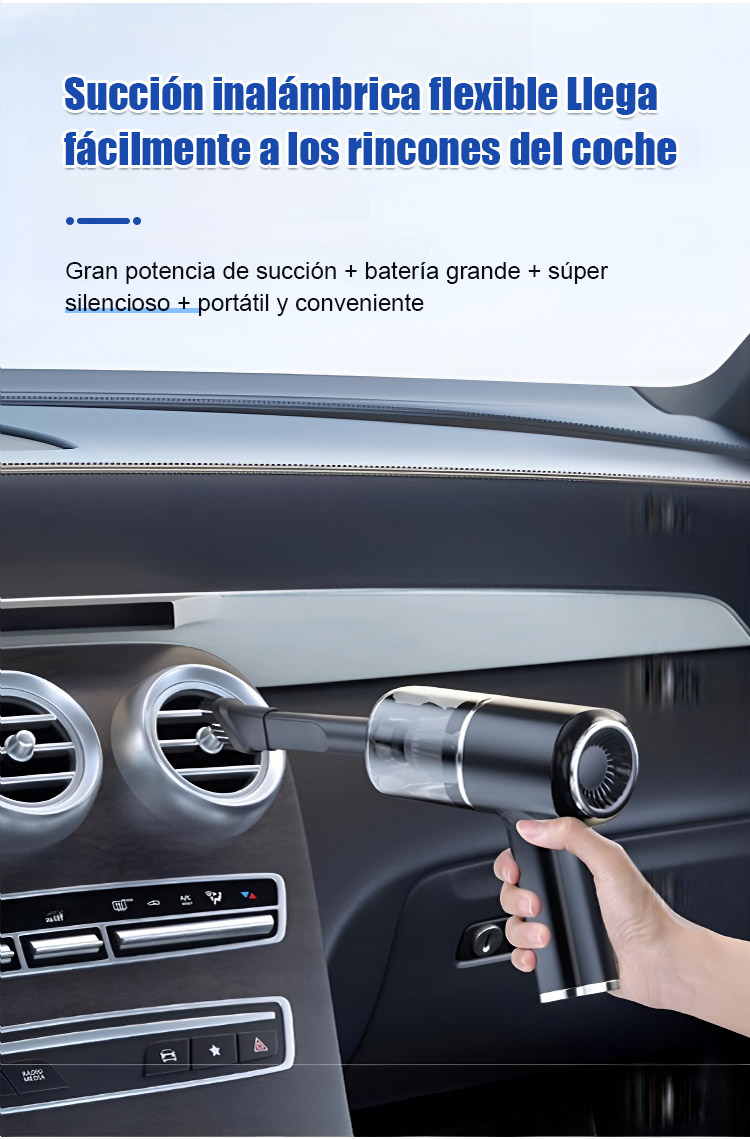 Aspirador para coches recogiendo líquidos derramados