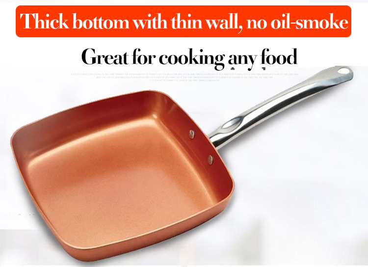 Healthy cooking with copper nonstick frying pan