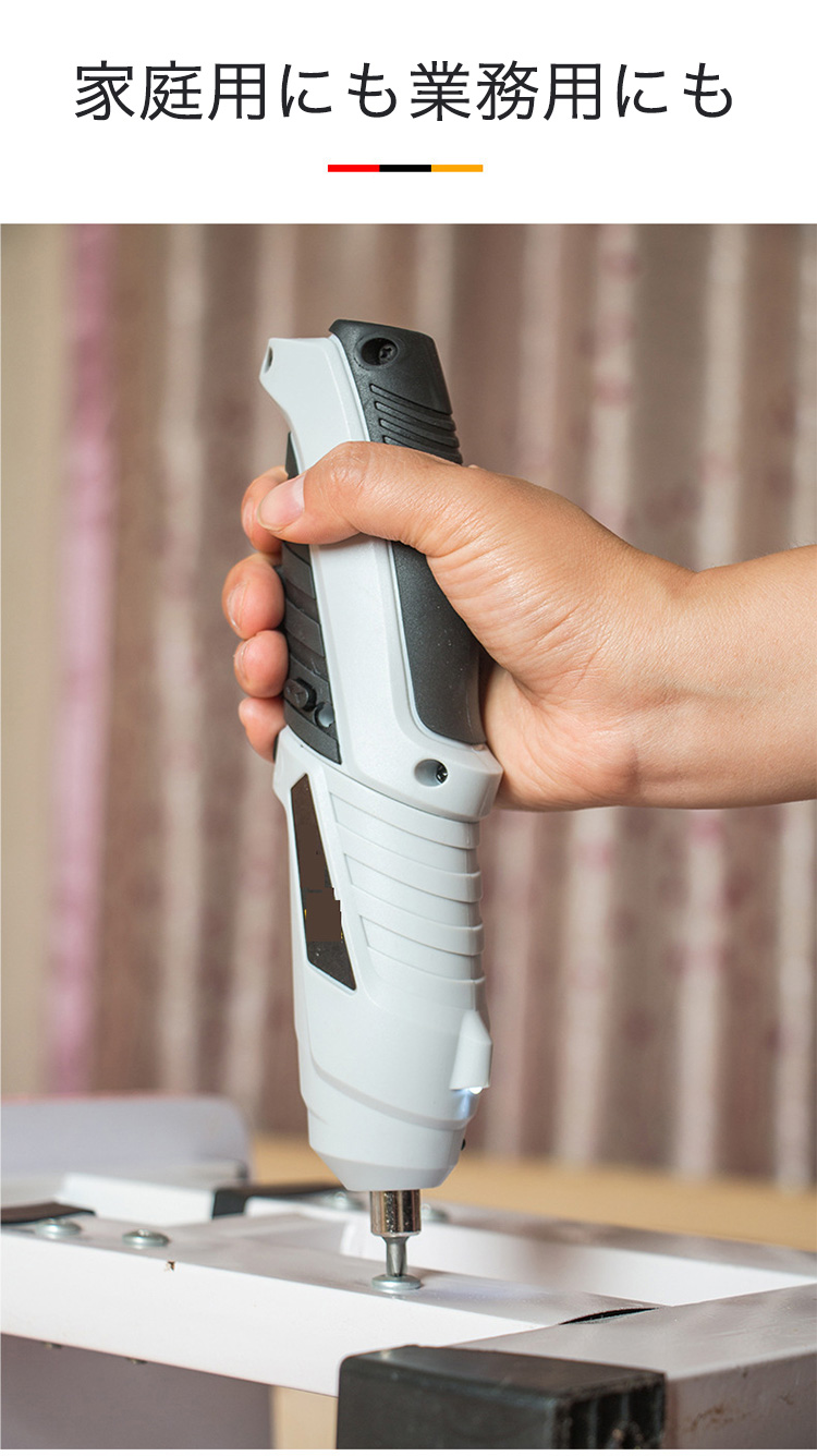 充電式電動ドライバー本体のクローズアップ