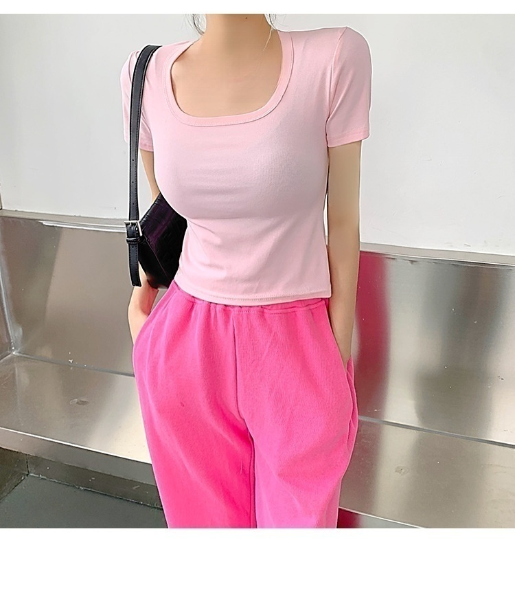 베이직 스타일 순면 반팔 티셔츠