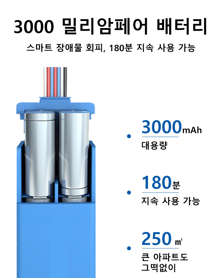 강력한 흡입력의 가정용 청소기